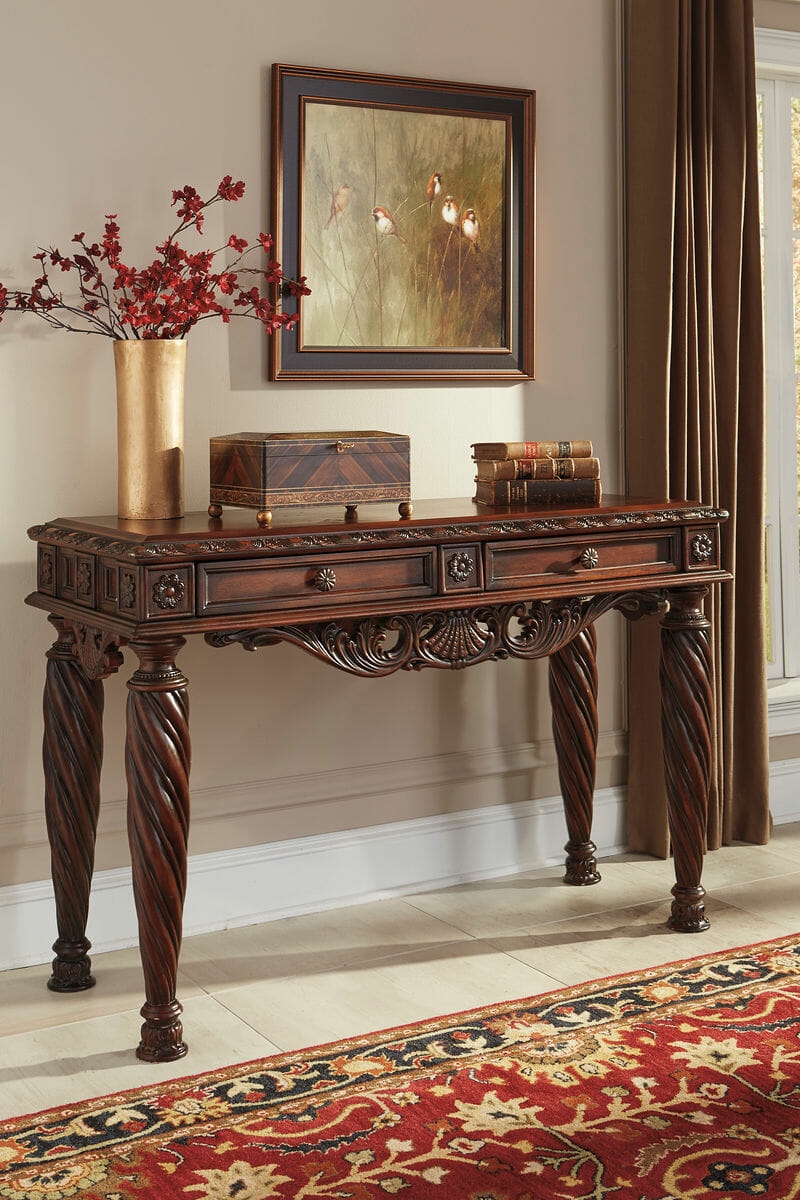 North Shore Dark Brown Sofa Table Nc Gallery Furniture