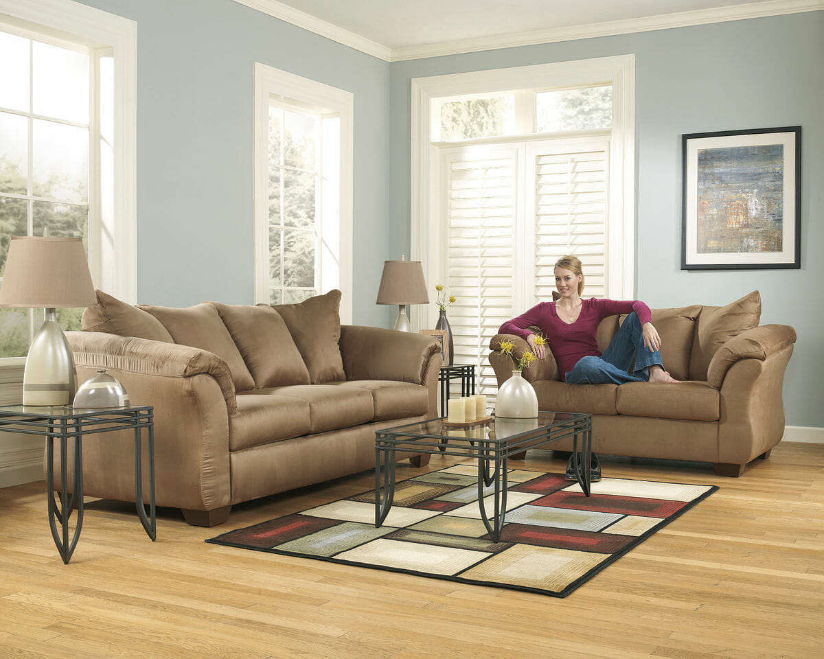 Darcy - Mocha - Sofa, Loveseat & Exeter Table Set - NC ...