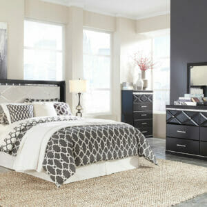 Fancee 4 Pc Dresser Mirror Queen Panel Headboard